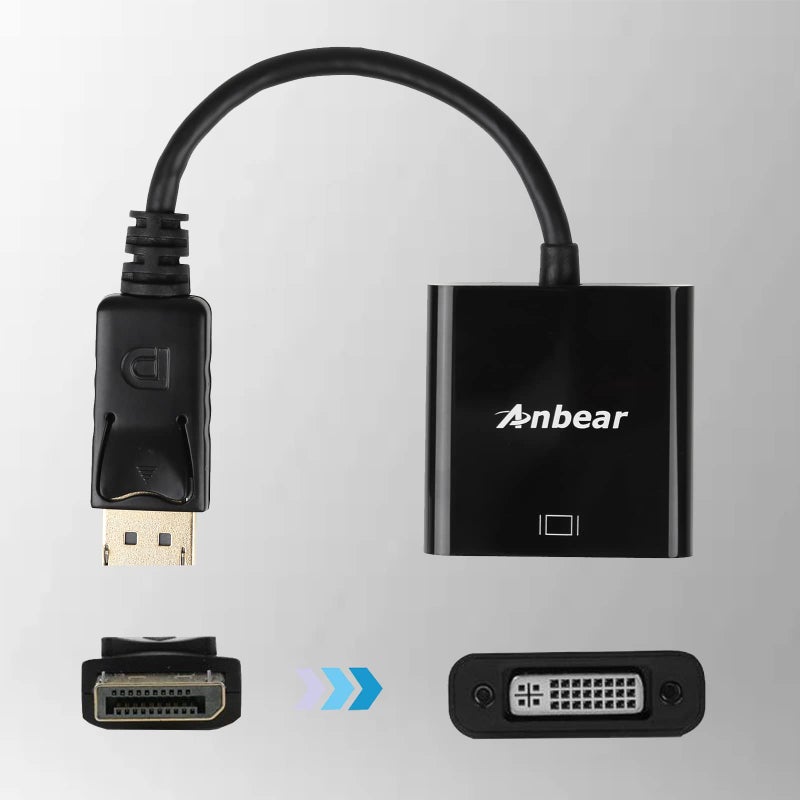 Anbear DisplayPort to DVI Adapter, Display Port to DVI-D Adapter (Male to Female) Compatible with Computer,Desktop,Laptop,PC - Image 3